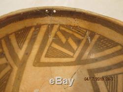 Pre-historic Anasazi Pottery Bowl Black On Yellow Geometric Design