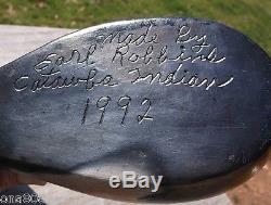 RARE 1992 Earl Robbins Catawba Indian Native American Pottery SWAN EFFIGY BOWL