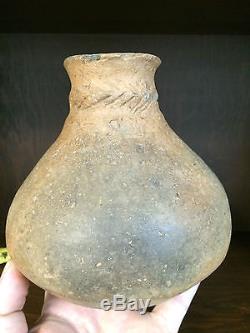 RARE AUTHENTIC CADDO POTTERY WATER BOTTLE COA NATIVE AMERICAN INDIAN EFFIGY BOWL