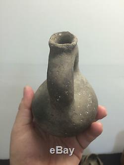 RARE AUTHENTIC STIRRUP POTTERY WATER BOTTLE NATIVE AMERICAN INDIAN EFFIGY BOWL