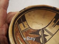 RARE Antique 1800s Native American PAINTED BOWL FROM THE HOPI VILLAGE