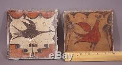 RARE! Antique Native American Western Indian Zia Pueblo Pottery Tile Flying Bird