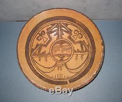 RARE Early Hopi Indian Pottery Bowl withKachina & Tableta, Native American Pottery