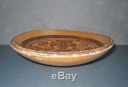 RARE Early Hopi Indian Pottery Bowl withKachina & Tableta, Native American Pottery