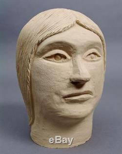 RARE! RANKIN INLET CERAMIC POTTERY Human Head Inuit Eskimo Sculpture Signed 1977