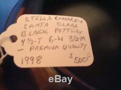 RARE Santa Clara Native American Indian Black Pottery by Stella Chavarria Signed