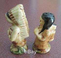 RARE stangl Native American Chief Squaw Papoose Indian salt pepper shakers