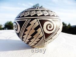Rainy Naha Hopi Stunning Hopi Pottery Black White SEED POT AMAZING Detail