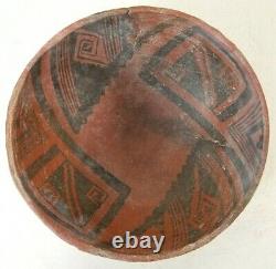 Rare Ancient Anasazi Native American Indian Bowl Black on Red Intact 7 1150 AD