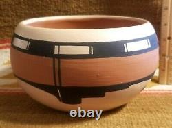 Rare Carlos Sunrise Dunlop Native American Pottery Bowl San Ildefonso 1958-1981
