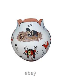 Rare Jemez Pottery Sandia Signed Vintage Pueblo Pottery Vase Native American