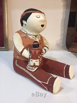 Rare Male Native American Cochitti Story Teller Pottery Blanket Boy