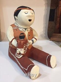 Rare Male Native American Cochitti Story Teller Pottery Blanket Boy