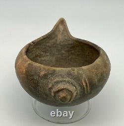Rare Prehistoric Native American Mississippian Conch Shell Effigy Pottery Bowl