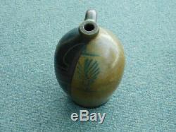 Rare painted Native American 2 gallon Primitive Bee String Feather Stoneware Jug