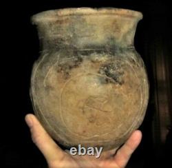 Restored Texas Ripley Engraved Caddo Jar Ancient Native American Indian Pottery