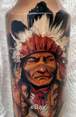 Rick Wisecarver Absolutely Gorgeous Native American Indian Hand Painted Vase