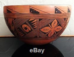 Rodina Huma 9 Dia Bowl Signed Hopi Pueblo Tribe Arizona Native American Pottery