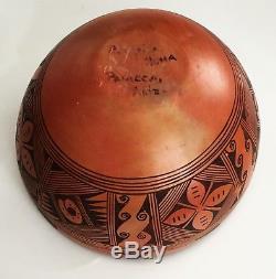Rodina Huma 9 Dia Bowl Signed Hopi Pueblo Tribe Arizona Native American Pottery