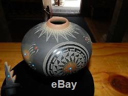 Ron Suazo Superb Jar With LID Santa Clara Pueblo Pottery/ Free Shipping
