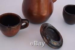 Rose Williams Native American, Navajo master, pottery tea kettle 2 cups mugs