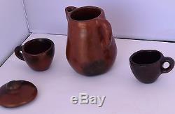 Rose Williams Native American, Navajo master, pottery tea kettle 2 cups mugs