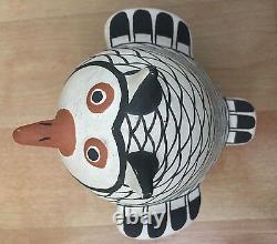 SARAH GARCIA Polychrome OWL Acoma Pueblo Pottery SIGNED figurine-Native American