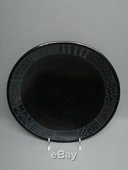 San Ildefonso Black-On-Black Pottery Fruit Bowl Native American Maria Martinez