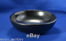 San Ildefonso Plain Blackware Pottery Open Bowl by Maria Martinez c. 1956-1965