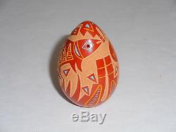 Santa Clara Miniature Egg Shaped Scraffito Carving Ray Tafoya