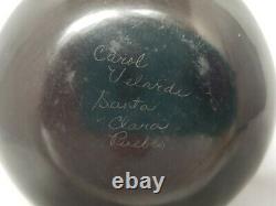Santa Clara Pottery CAROL VELARDE-BREWER 4 1/2 X 2 1/2 Avanyu Pot