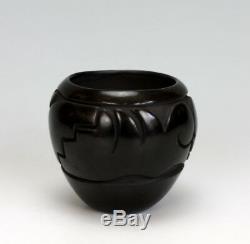 Santa Clara Pueblo Indian Pottery Carved Avanyu Bowl Frances Naranjo
