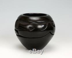 Santa Clara Pueblo Indian Pottery Carved Avanyu Bowl Mida Tafoya