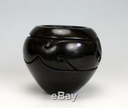 Santa Clara Pueblo Indian Pottery Carved Avanyu Bowl Mida Tafoya