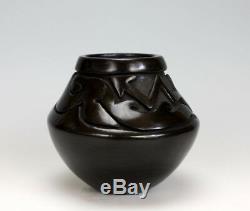 Santa Clara Pueblo Indian Pottery Carved Avanyu Vase #1 Mida Tafoya