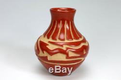 Santa Clara Pueblo Indian Pottery Carved Avanyu Vase Denise Chavarria