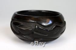Santa Clara Pueblo Indian Pottery Carved Blackware Bowl Mary Cain