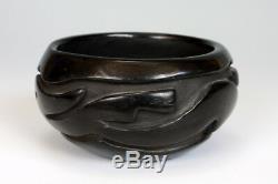 Santa Clara Pueblo Indian Pottery Carved Blackware Bowl Mary Cain