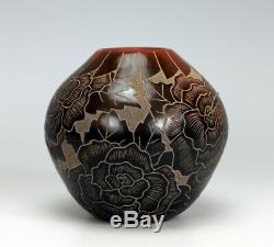 Santa Clara Pueblo Indian Pottery Sgraffito Hummingbird Jar Gwen Tafoya