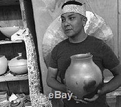 Santa Clara Pueblo Micaceous Pottery Canteen by Native American Lee Moquino
