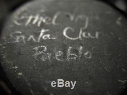 Santa Clara Pueblo Signed Black Wedding Vase Pottery Ethel Virgil Native America
