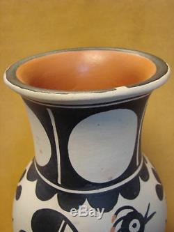 Santo Domingo Indian Pottery Handmade & Painted Vase by Franklin Tenorio! Hand C