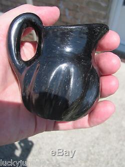 Serafina Tafoya Santa Clara Pueblo Small Black Pottery Pitcher Native American