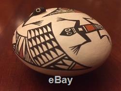 Sharon and Bernard Lewis Acoma Pueblo Hand-Made Signed Pottery Seed Jar Vase