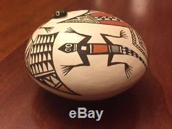 Sharon and Bernard Lewis Acoma Pueblo Hand-Made Signed Pottery Seed Jar Vase