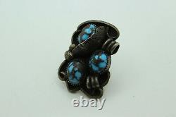 Signed Bisbee Chocolate Spiderweb Turquoise Native American Sterling Ring