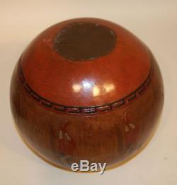 Signed Lorraine Williams Native American Navajo Pottery Bowl Pot with Yei Dancers