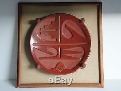 Signed ROSE GONZALES San Ildefonso Pueblo NM Carved Redware Pottery PLATE 1938