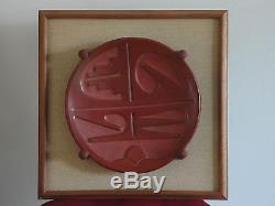 Signed ROSE GONZALES San Ildefonso Pueblo NM Carved Redware Pottery PLATE 1938