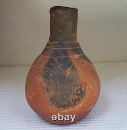 Solid Belcher Engraved Bottle Ancient Native American Caddo Indian Pottery withCOA